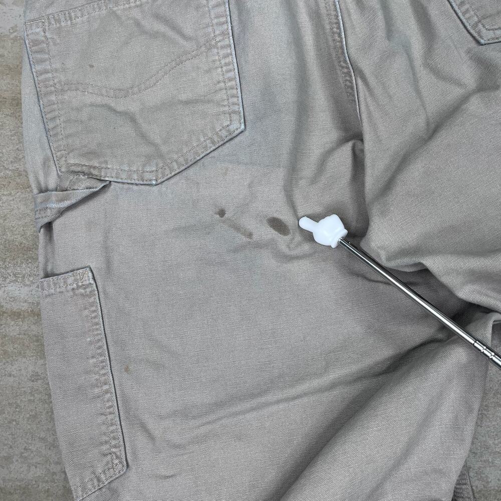Vintage 90s Carhartt Carpenter Pants 38x32 Baggy Wide Leg Tan Canvas Dungarees - Picture 7 of 7